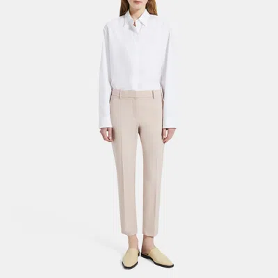 Theory Treeca Pant In Good Wool In Petal Pink