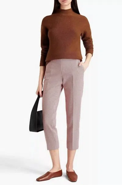 Theory Treeca Pant In Peach Houndstooth