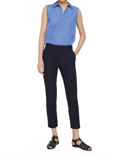 Theory Treeca Pant In Seersucker Navy In Blue