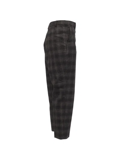 Pre-owned Theory Treeca Plaid Trousers In Grey