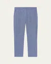 Theory Treeca Linen Blend Pull-on Crop Pants In Light Denim