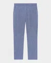 Theory Treeca Linen Blend Pull-on Crop Pants In Light Denim
