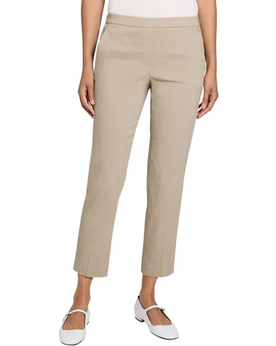 Theory Treeca Pull On Linen-blend Pant In Brown