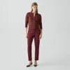 Theory Treeca Pull-on Pant In Admiral Crepe In Burgundy