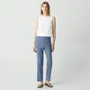 Theory Treeca Pull-on Pant In Fluid Linen In Light Denim