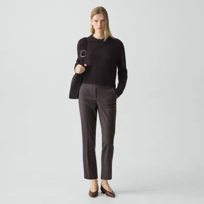 Theory Treeca Sleek Flannel Pull-on Pant In New Charcoal Melange In Multi