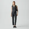 Theory Treeca Pull-on Pant In Sleek Flannel In New Charcoal Melange