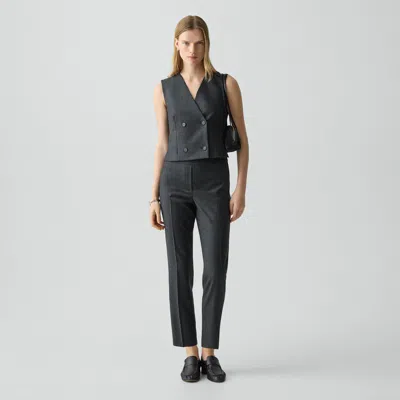 Theory Treeca Pull-on Pant In Sleek Flannel In Brown