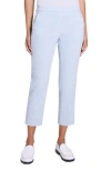 Theory Treeca Good Linen Cropped Pull-on Ankle Pants In Blue