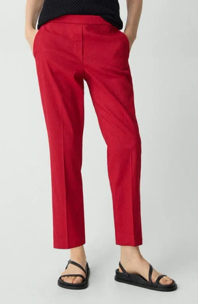Theory Treeca Pull-on Pant In Good Linen In Cherry