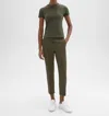 Theory Treeca Pull On Slim Straight Leg Pants In Dark Olive