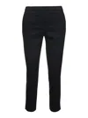 Theory Black Pull On Trousers In Linen Stretch Woman In Black