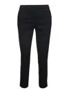 Theory Black Pull On Trousers In Linen Stretch Woman In Black