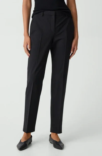 Theory Treeca Slim Fit Stretch Wool Pants In Black