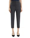 Theory Slim Cropped Pant In Stretch Wool In Charcoal Melange