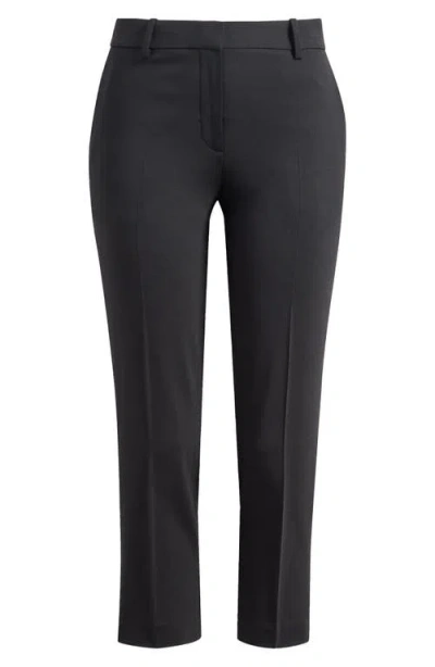 Theory Treeca Wool Blend Crop Pants In Black