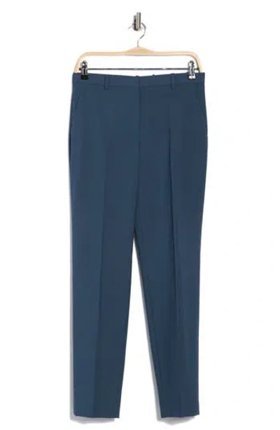 Theory Treeca Wool Blend Pants In Blue