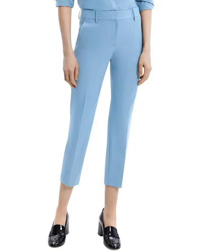 Theory Treeca Wool-blend Suiting Pant In Blue