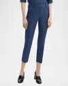 Theory Treeca 2 Good Wool Crop Suit Pants In Ash Blue