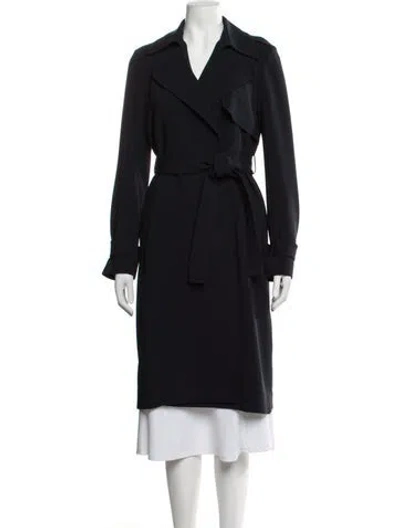 Pre-owned Theory Trench Coat In Black/blue