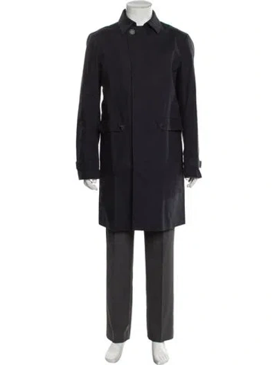 Pre-owned Theory Trench Coat In Blue
