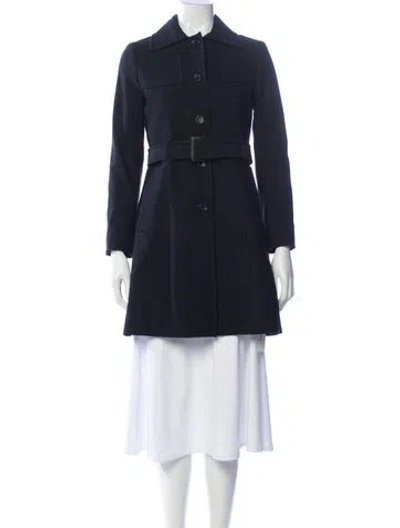 Pre-owned Theory Trench Coat In Blue
