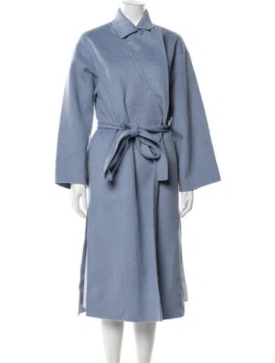 Pre-owned Theory Trench Coat In Blue
