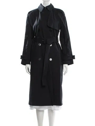 Pre-owned Theory Trench Coat In Blue