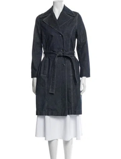 Pre-owned Theory Trench Coat In Blue