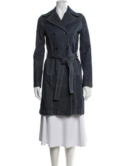 Pre-owned Theory Trench Coat In Blue