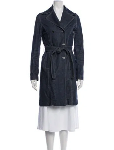 Pre-owned Theory Trench Coat In Blue