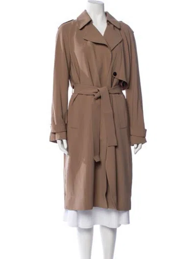 Pre-owned Theory Trench Coat In Brown