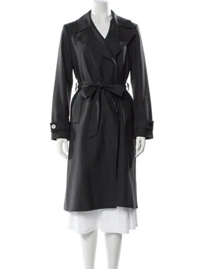 Pre-owned Theory Trench Coat In Gray