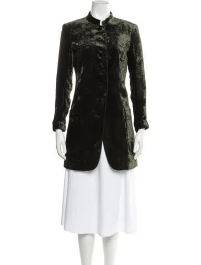 Pre-owned Theory Trench Coat In Green