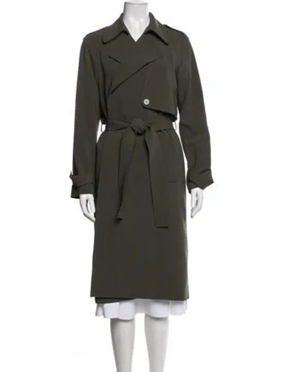 Pre-owned Theory Trench Coat In Green