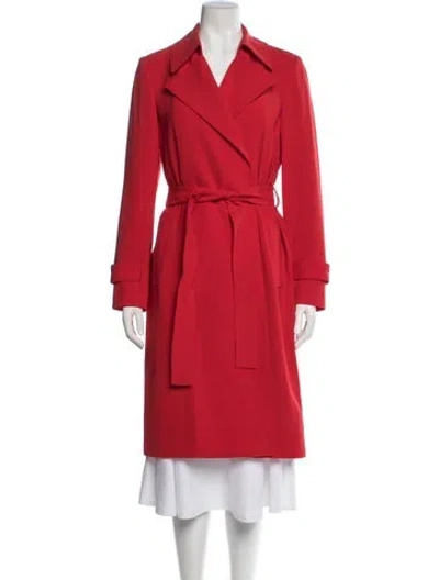 Pre-owned Theory Trench Coat In Red