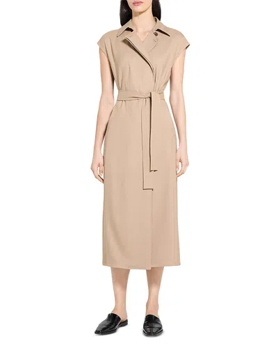 Theory Trench Maxi Dress In Neutral
