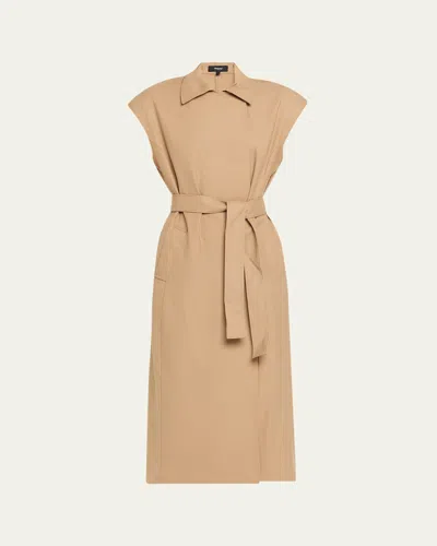 THEORY TRENCH-STYLE WOOL MAXI DRESS