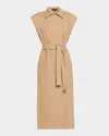 Theory Trench-style Wool Maxi Dress In Neutral