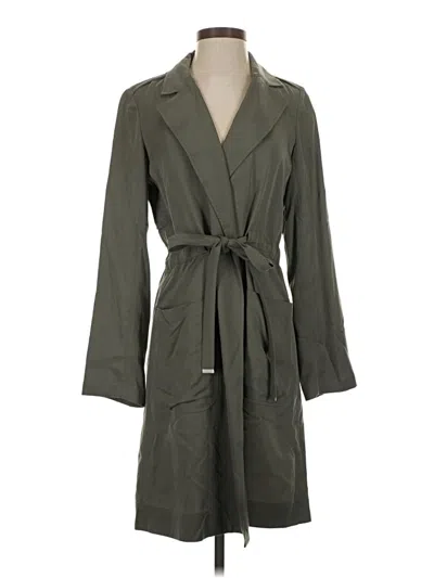 Pre-owned Theory Trenchcoat In Green