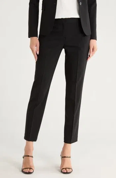 Theory Trestra Wool Taper Leg Pants In Black