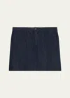 Theory Trouser Denim Mini Skirt In Indigo