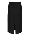 Theory Trouser Linen Midi Skirt In Black