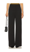 Theory Womens Black Pleated Wide-leg Woven Trousers In Black