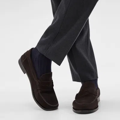 Theory Trouser Socks In Merino Wool In Dark Navy