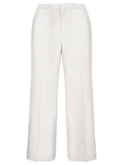 Theory High-waist Wide-leg Trousers In Beige