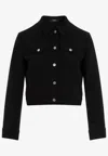 Theory Shrunken Trucker Jacket In Admiral Crepe In Black