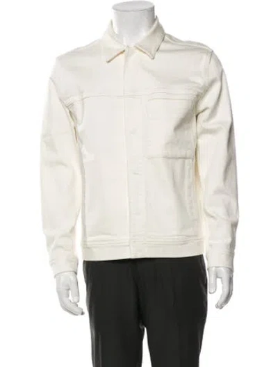 Pre-owned Theory Trucker Jacket In Neutrals