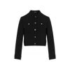 Theory Shrunken Trucker Jacket In Admiral Crepe In Black