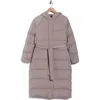 Theory True Hooded Down Coat In Gray